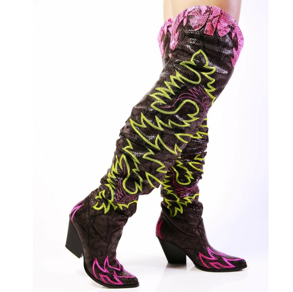 𝙇𝙖𝙨𝙩 𝙎𝙞𝙯 6🖤Rowdy Wester Over The Knee Boot - Picture 8 of 8